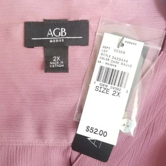 AGB Women's Plus Size Button Down Top - Picture 3 of 3